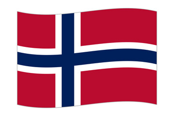 Obraz premium Waving flag of the country Norway. Vector illustration.