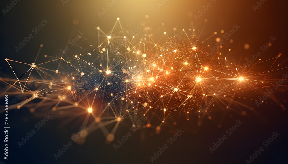 Poster concept of fulfillment and connection. interconnected lines and nodes that suggest a network symboli