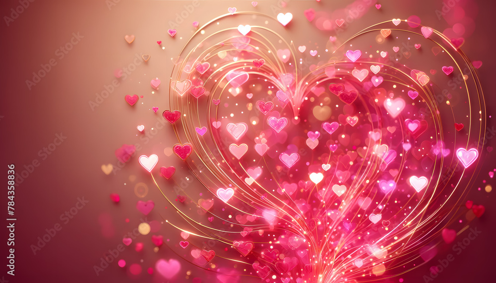 Aufkleber pink heart-shaped bokeh gently floating in the background to add a touch of warmth and affection