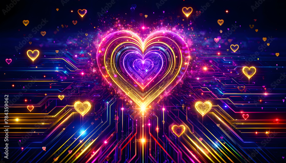 Poster pink heart-shaped bokeh gently floating in the background to add a touch of warmth and affection