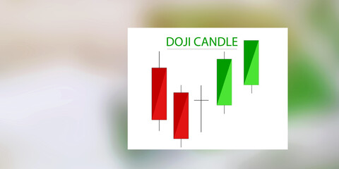 2d illustration Doji candle for share market
    
  