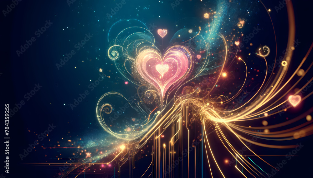 Poster pink heart-shaped bokeh gently floating in the background to add a touch of warmth and affection