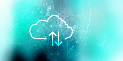 2d illustration technology Cloud computing 