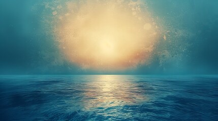 Immerse yourself in the soothing tranquility of a blue sea merging seamlessly with the sky, creating a captivating color gradient against a rough abstract background - obrazy, fototapety, plakaty