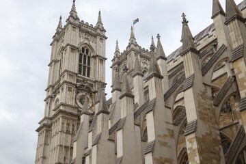 Fototapeta premium Beautiful view of the Westminster Abbey in London, UK under a cloudy sky