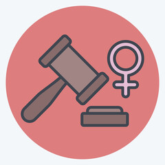 Icon Women Law. related to Woman Day symbol. color mate style. simple design illustration