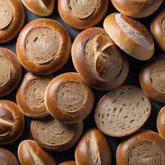 up photo round rye loaf bread Pattern