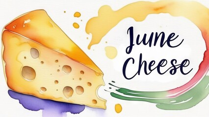 Cheese day card in watercolor style - 784362801