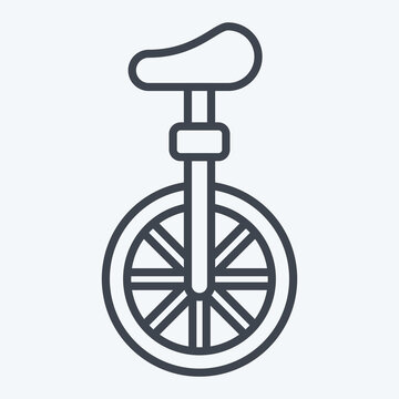 recommend clip art: Icon Unicycle. related to Parade symbol. line style. simple design illustration