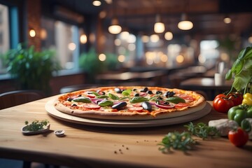 a-warm-vegetarian-pizza-close-up-emmites-a-tasty-fresh-fog-just-got-out-from-the-oven-of-a-restaurent