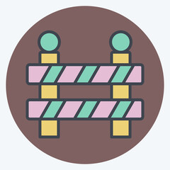 Icon Barrier. related to Parade symbol. color mate style. simple design illustration