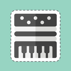 Sticker line cut Accordion. related to Parade symbol. simple design illustration