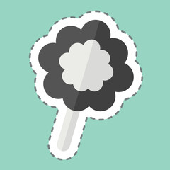 Sticker line cut Cotton Candy. related to Parade symbol. simple design illustration