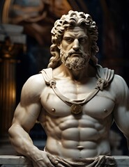 Fototapeta na wymiar Greek mythology, Greek statue, stoic marble statue
