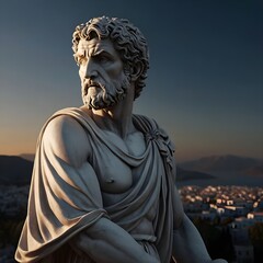 Fototapeta premium Greek mythology, Greek statue, stoic marble statue