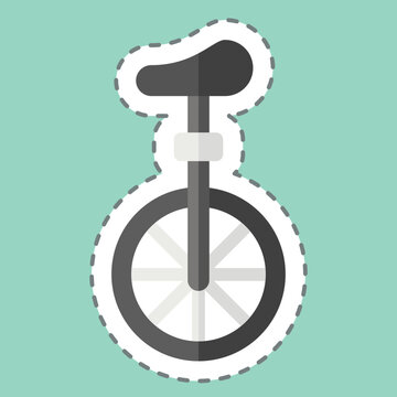 recommend clip art: Sticker line cut Unicycle. related to Parade symbol. simple design illustration