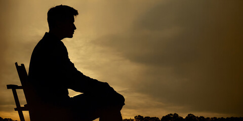 Man silhouette isolated on a neutral background