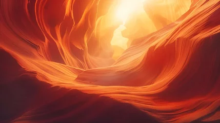 Tischdecke AI-generated illustration of a canyon landscape with the sun in the background © Wirestock