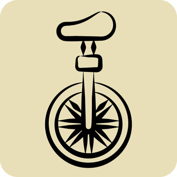 recommend clip art: Icon Unicycle. related to Parade symbol. hand drawn style. simple design illustration
