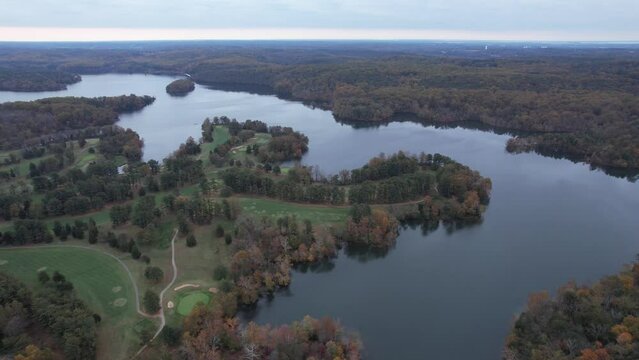 Aerial view of the Loch Raven Reservoir in Baltimore County