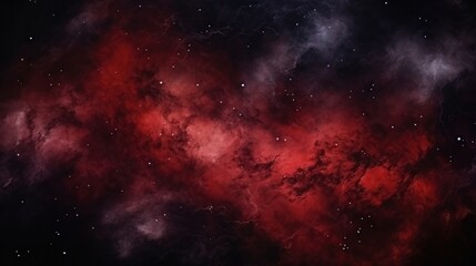 Abstract black and dark red dramatic night sky with clouds. Fantastic red sunset background.