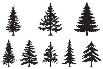 Obraz premium set of christmas trees