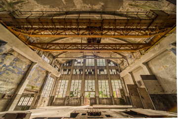 Empty Industrial Hall | Fabrication Plant | Industry Side | Quarry - obrazy, fototapety, plakaty