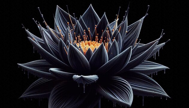 Generative AI - Macro Photography - Dark Flower