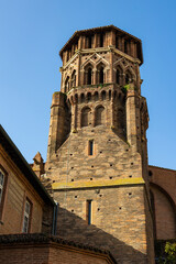 Clocher en briques rouges de l’église des Augustins à Toulouse