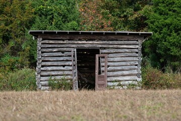 Wooden cottage in the nature