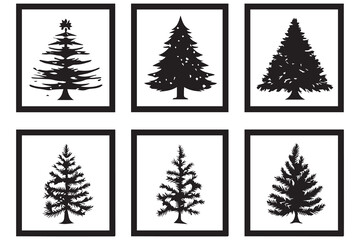 Obraz premium set of christmas trees