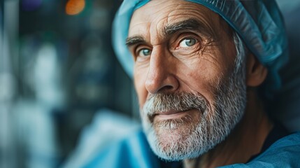 
A poignant portrait of a man undergoing chemotherapy treatment, showcasing his resilience and determination in the face of illness