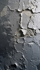 Close-Up of Weathered Wall with Peeling Grey Paint