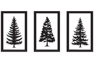 Obraz premium christmas trees set