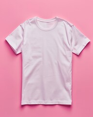 A crisp image showcasing a white t-shirt, ideal for mockup purposes, product display.