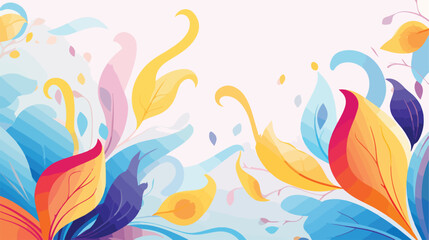 Abstract background with floral swirls .. 2d flat cartoon