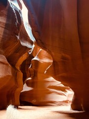 Vertical shot of the canyon caves, Antelope Canyon, Arizona, USA