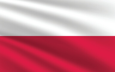 Poland flag vector illustration. Poland national flag. Waving Poland flag.
