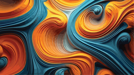 Abstract fractal illustrated background rendered wa