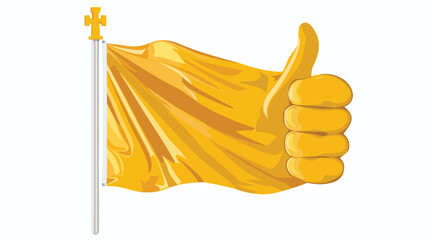 The flag of Vatican City in a Thumbs Up Icon flat vector - obrazy, fototapety, plakaty