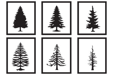 Obraz premium set of christmas trees