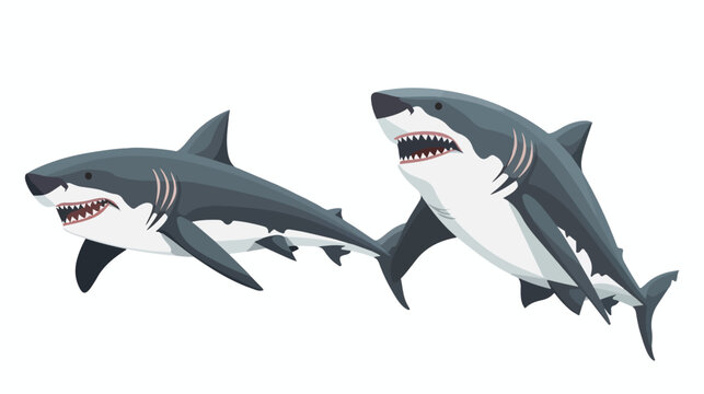 The sharkers flat vector isolated on white background