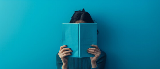 woman reading a book.
