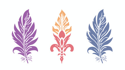 Fototapeta na wymiar The traditional Fleur de Lis or three feathers symbol