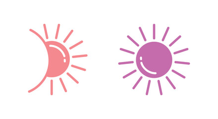 Flat Sun Icon Symbol Vector Illustration
