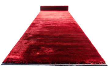 Rolling red carpet isolated on transparent background