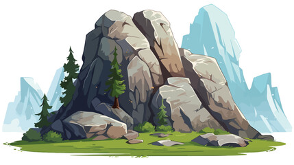 Base for alpinium  large rock boulder in a garden