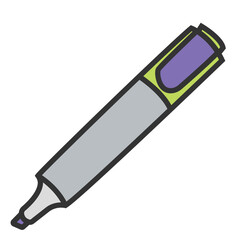 Highlighter pen - School education icons set vector color