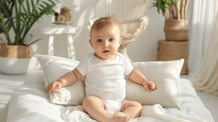 Baby short sleeve bodysuit mockup, adorable baby bodysuit mockup