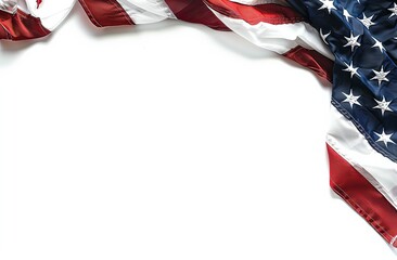 A red, white, and blue American flag with stars